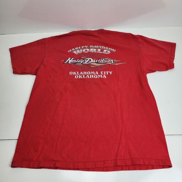 Harley-Davidson 2005 Live To Ride Red Dual Sided Short Sleeve Tee Men's Size L - Picture 3 of 6